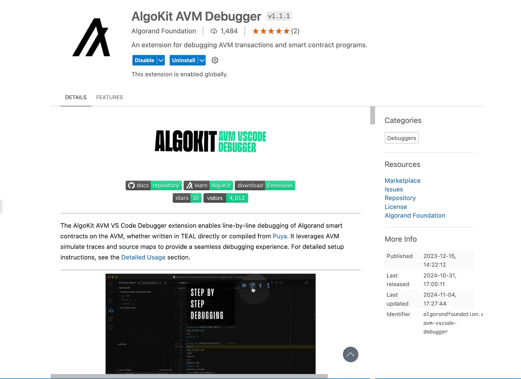 AVM Debugger Extension